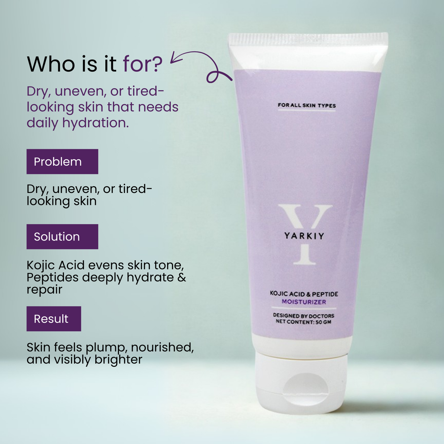 Kojic Acid and Peptide Moisturizer - Yarkiy