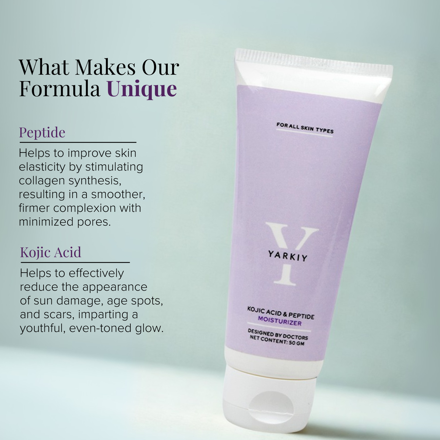 Kojic Acid and Peptide Moisturizer - Yarkiy