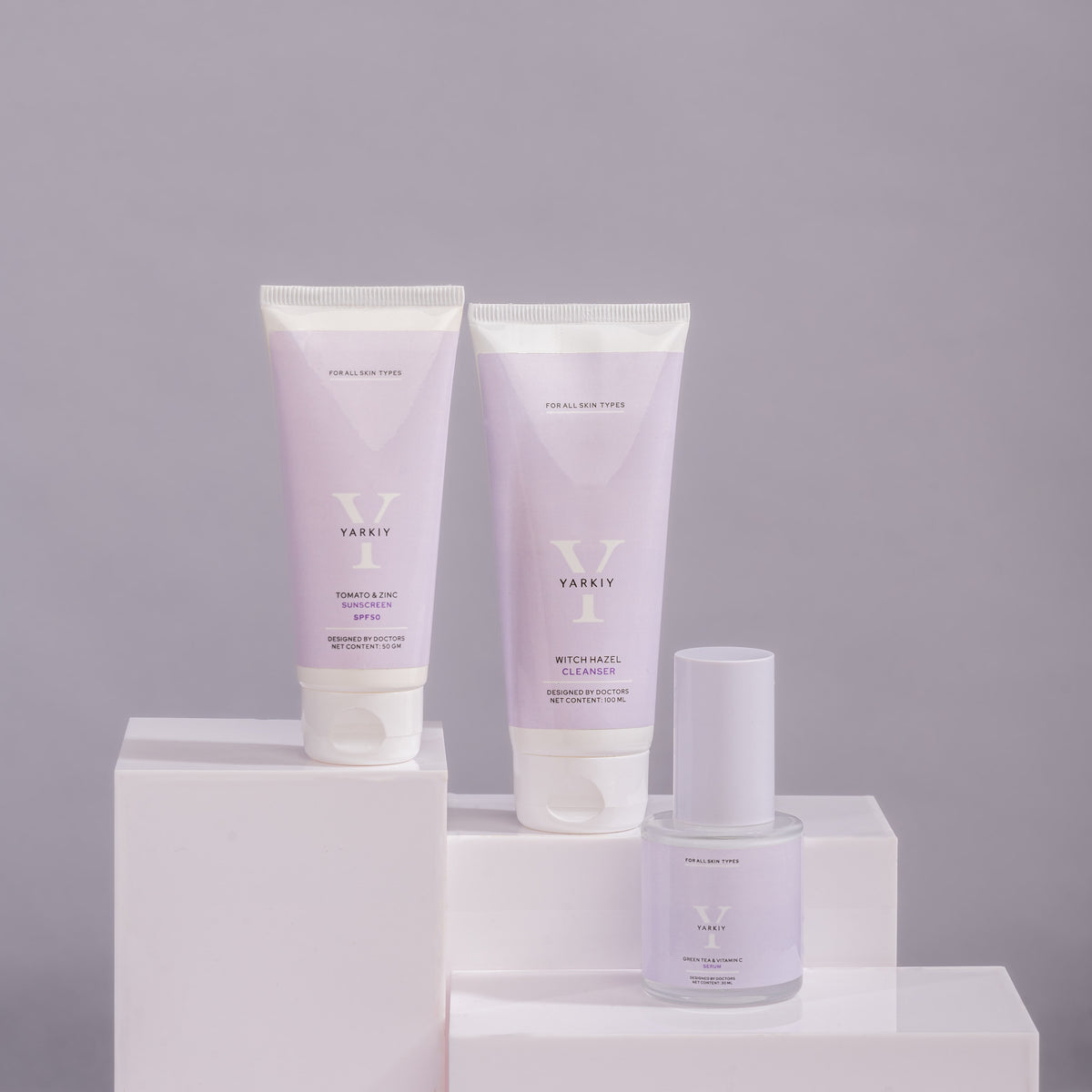Yarkiy AM Morning Routine — Cleanser, Serum, Sunscreen